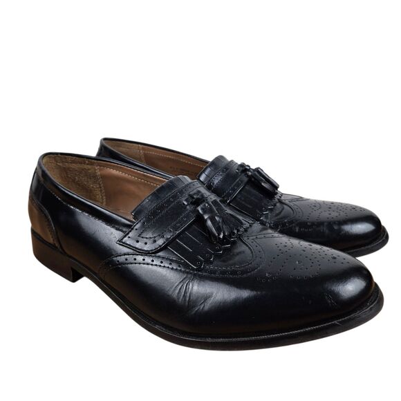 Florsheim Brinson Kiltie Tassel Loafers Sz 9.5 D Wingtip Black Leather Shoes main image 9